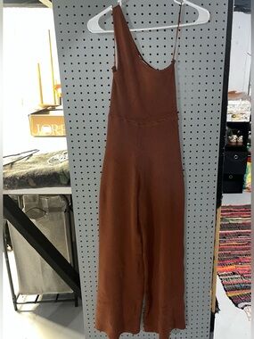 NWOT Free People one shoulder ribbed jumpsuit